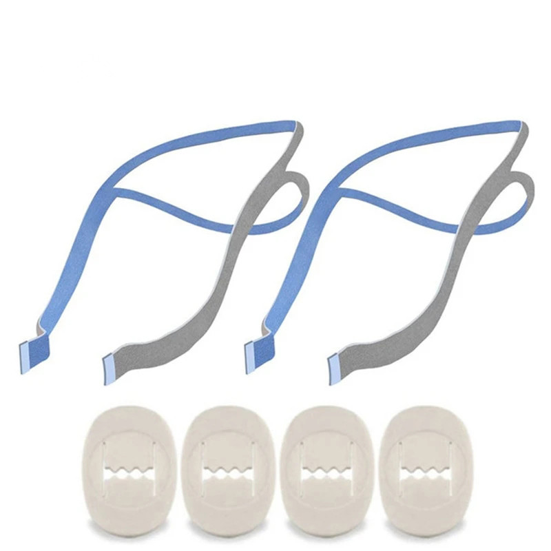 Anti Snore Chin Strap Adjustable - คลิปปรับ 4 ชิ้นและแถบคาดศีรษะ 2 ชิ้นสําหรับ Resmed