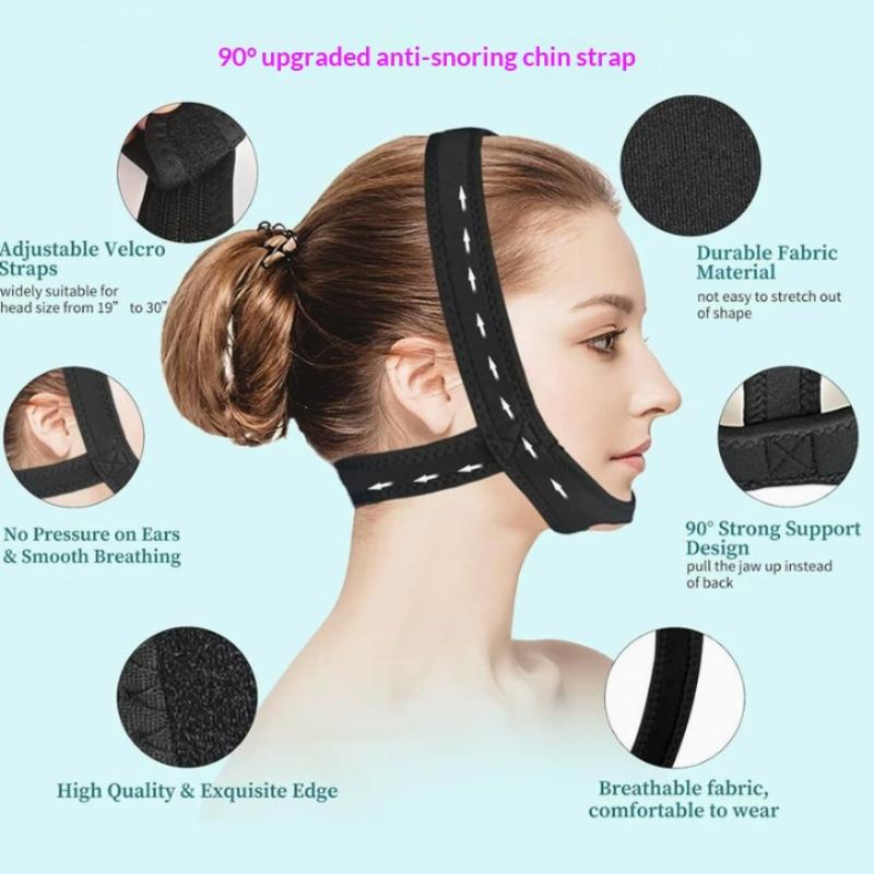 Anti Snore Chin Strap Adjustable - สายรัดคางป้องกันการกรน 1 ชิ้น ผลิตจากนีโอพรีน ปรับระดับได้ อุปกรณ์ช่วยลดอาการกรนและหยุดหายใจขณะหลับ