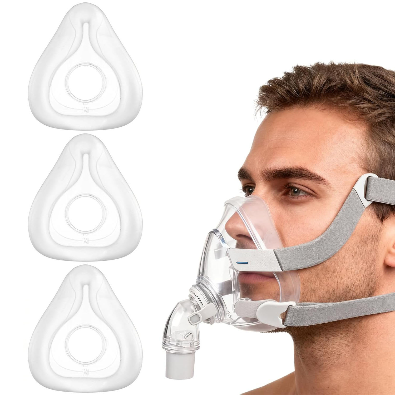 Cpap Full Face Mask Silicone Cushion - สำหรับแผ่นรองหน้ากาก CPAP แบบเต็มหน้า AirTouch F20 แผ่นรองซิลิโคนนุ่ม
