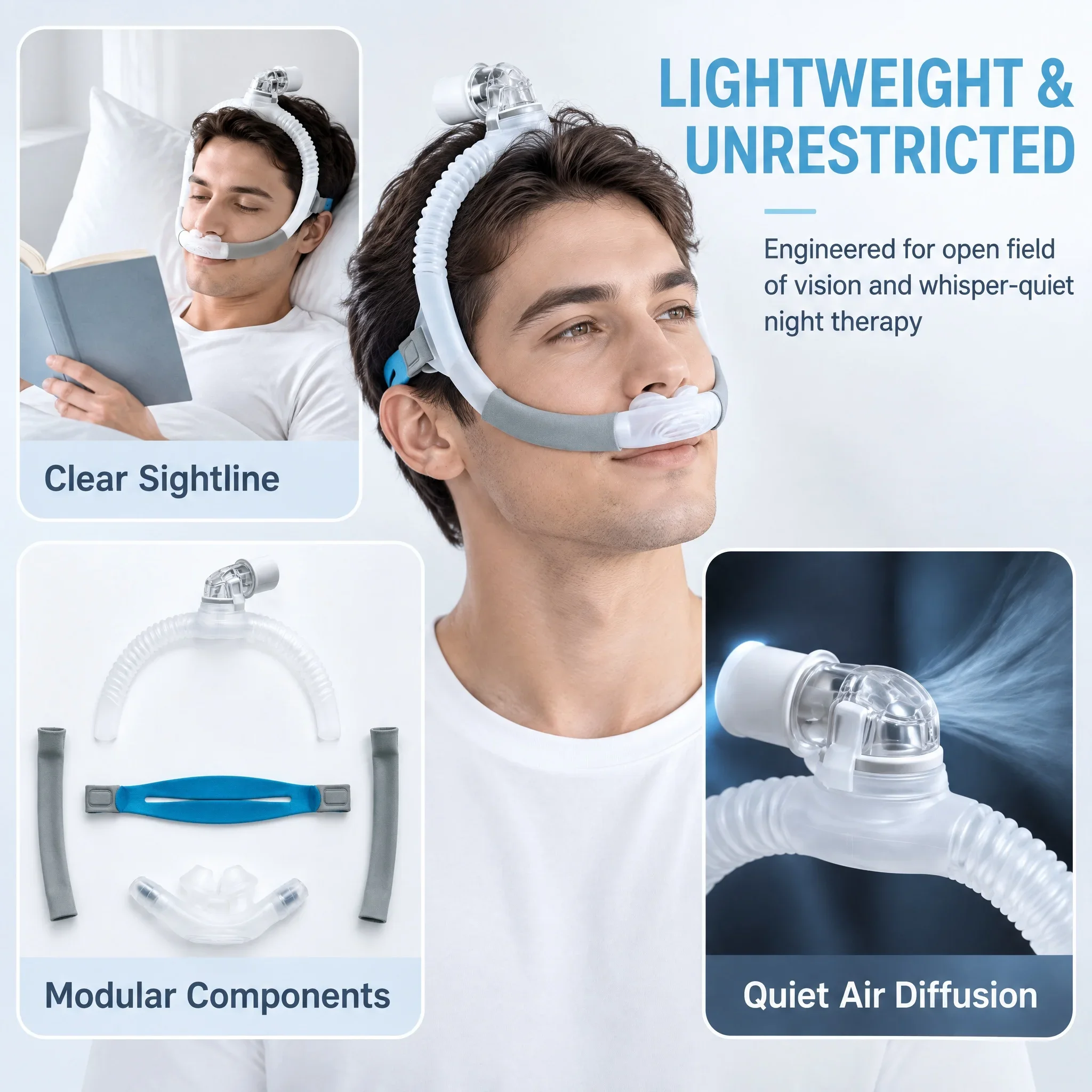 ชุดเปลี่ยนหมอนรองจมูกและโครงสา - Cpap Nasal Pillow Mask Headgear บทวิจารณ์และราคา