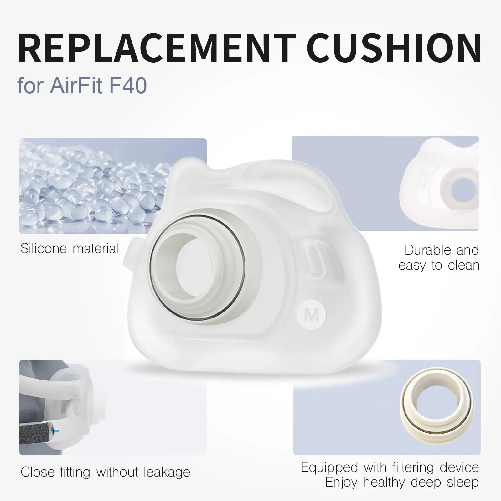 ResMed AirFit F40 แผ่นรองซิลิโ - Cpap Full Face Mask Silicone Cushion บทวิจารณ์และราคา